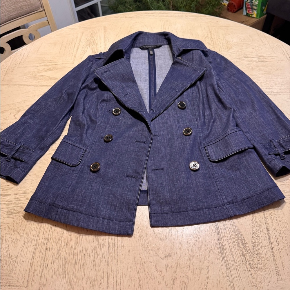White House Black Market Blue Double-Breasted Jacket